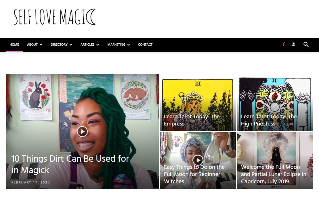 Self Love Magic home page